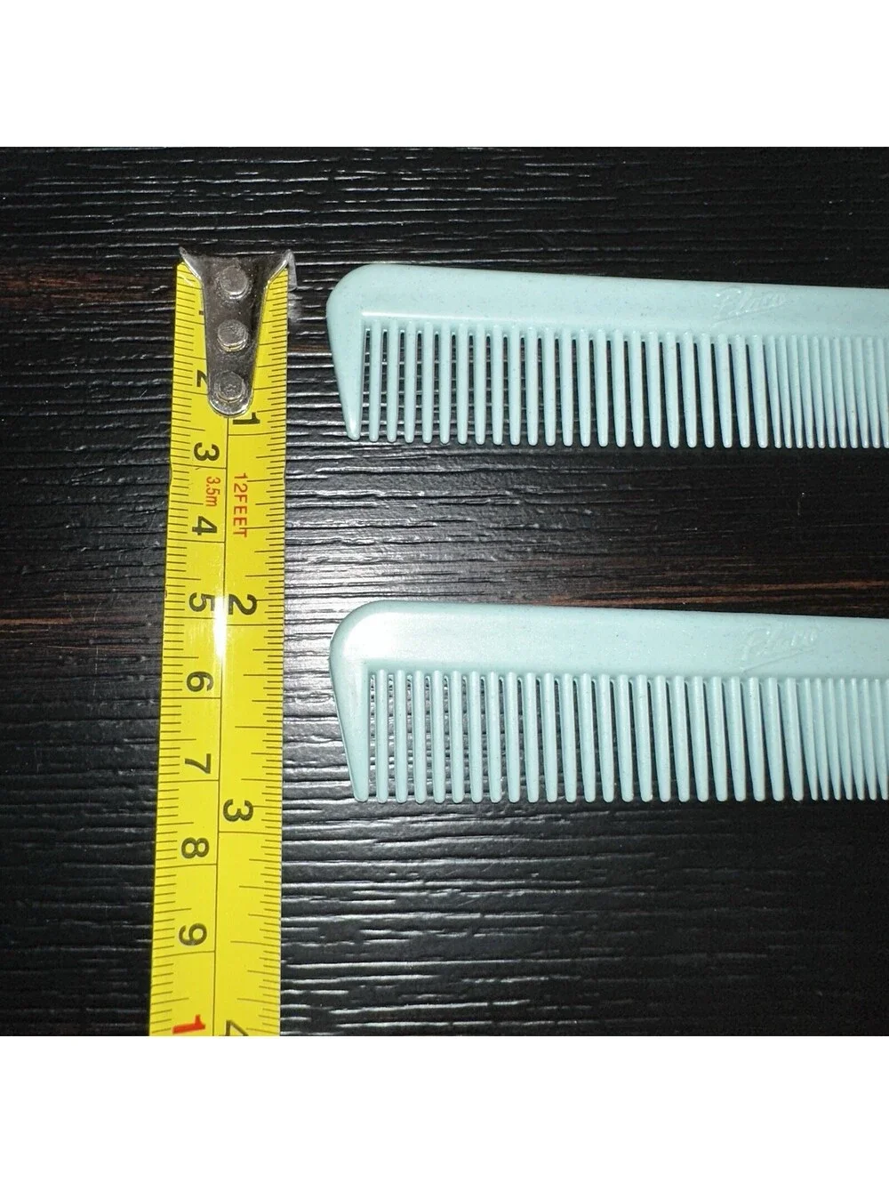 2 Vintage Placo 5” Pocket Purse Combs Opaque Pastel Green ECU